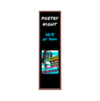 Wood Frame 12x48 Magnetic Black Wet Erase Marker Board | Porcelain on Steel