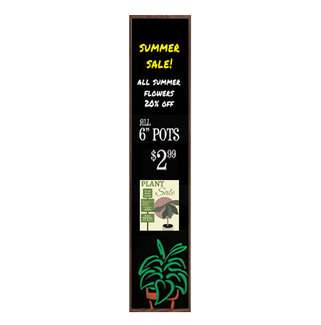 Wood Frame 12x96 Magnetic Black Wet Erase Marker Board | Porcelain on Steel