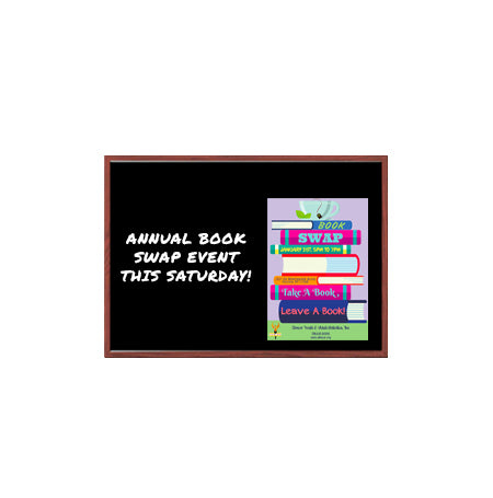 Wood Frame 14x22 Magnetic Black Wet Erase Marker Board | Porcelain on Steel