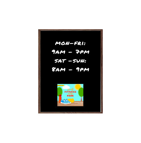 Wood Frame 15x20 Magnetic Black Wet Erase Marker Board | Porcelain on Steel