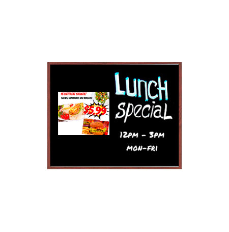 Wood Frame 18x24 Magnetic Black Wet Erase Marker Board | Porcelain on Steel
