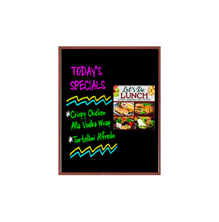 Wood Frame 18x24 Magnetic Black Wet Erase Marker Board | Porcelain on Steel