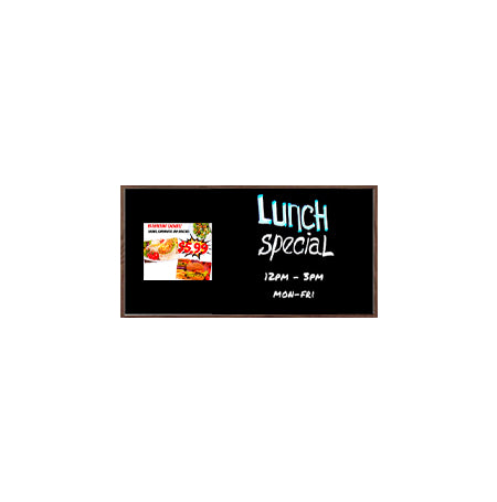Wood Frame 18x36 Magnetic Black Wet Erase Marker Board | Porcelain on Steel