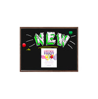 Wood Frame 20x30 Magnetic Black Wet Erase Marker Board | Porcelain on Steel
