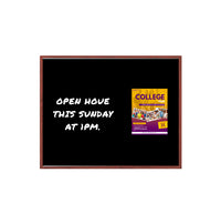 Hardwood Framed 22x28 Magnetic Black Wet Erase Marker Board with Porcelain on Steel Writing Surface ― No Ghosting
