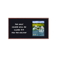 Wood Frame 24x48 Magnetic Black Wet Erase Marker Board | Porcelain on Steel