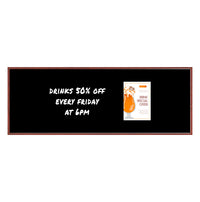 Wood Frame 36x96 Magnetic Black Wet Erase Marker Board | Porcelain on Steel