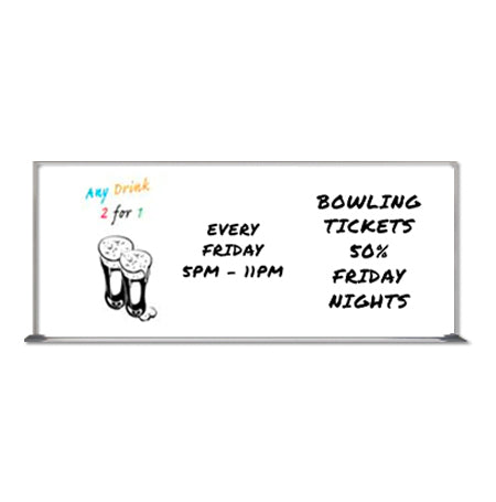 Value Line 24x60 White Board with Aluminum Frame | Dry Erase Melamine Writing Surface