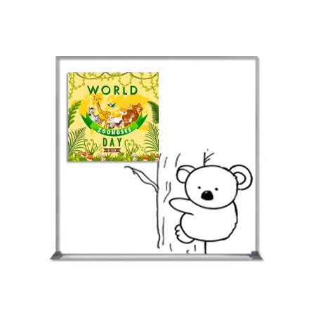24x24 Magnetic White Dry Erase Marker Board with Aluminum Frame