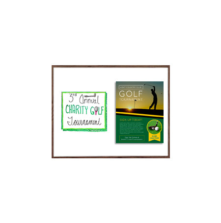 22x28 Magnetic White Dry Erase Marker Board with Wood Frame