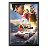 30x40 MOVIE POSTER PICTURE FRAME DISPLAY SHOWN in SATIN BLACK FRAME with RAVEN BLACK MATBOARD