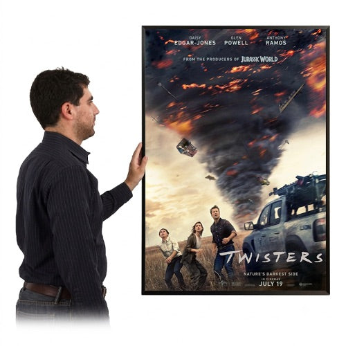 Traditional Movie Poster Frame 24x36 | Elegant Metal Poster Display Frame with #117 Flat Face Profile in Gold, Silver and Black Finishes