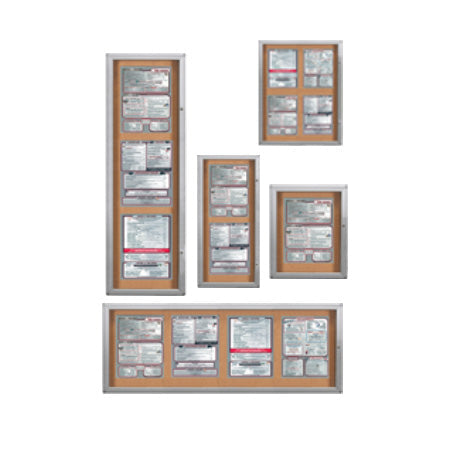 Indoor Enclosed Restaurant Menu Display Cases with Rounded Corners for 11 x 14 Portrait Size Menus
