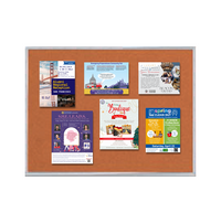 Value Line 30x40 Metal Frame Cork Bulletin Board | Open Face with Silver Trim Corkboard