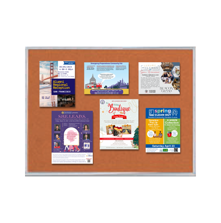 Value Line 30x40 Metal Frame Cork Bulletin Board | Open Face with Silver Trim Corkboard