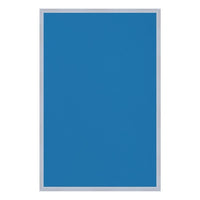 Vinyl over Cork Bulletin Board 11x17 (Open Face with Silver Trim) - Barcelona Blue Vinyl