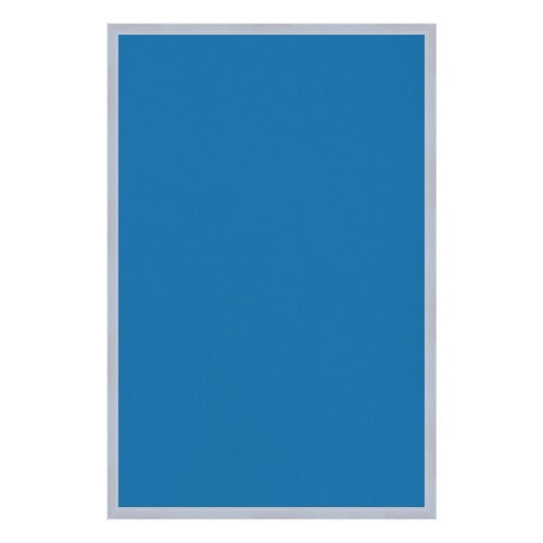 Vinyl over Cork Bulletin Board 11x17 (Open Face with Silver Trim) - Barcelona Blue Vinyl