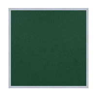 Vinyl over Cork Bulletin Board 14x14 (Open Face with Silver Trim) - Hunter Green Vinyl