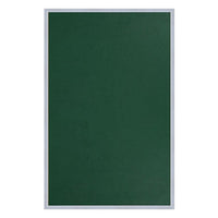 Vinyl over Cork Bulletin Board 14x22 (Open Face with Silver Trim) - Hunter Green Vinyl