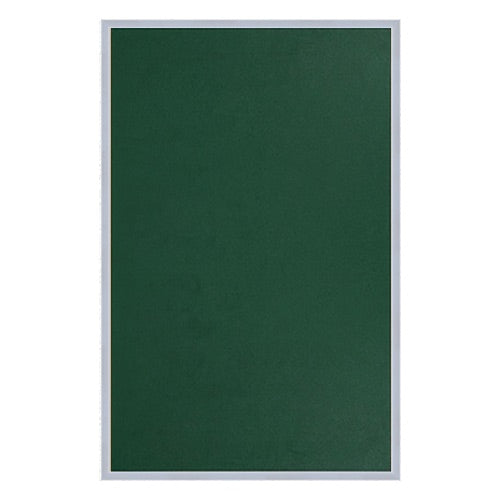 Vinyl over Cork Bulletin Board 14x22 (Open Face with Silver Trim) - Hunter Green Vinyl