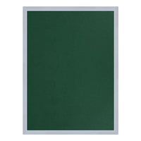 Vinyl Fabric Covered Cork Bulletin Board 8.5x11 | Open Face with Silver Trim Frame - Hunter Green Vinyl