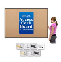 Access Cork Board™ Large 30 x 40 with Open Face Classic Metal Framed Cork Bulletin Board