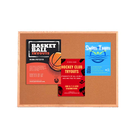 Value Line 18x24 Wood Framed Cork Bulletin Board | Open Face with Hardwood Trim