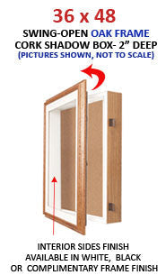 36 x 48 Wall Oak Shadow Boxes (2" Deep) | Wood Shadow Box Frame