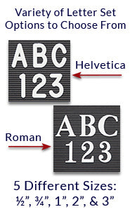 8 1/2 x 11 Framed Black Vinyl Letter Board in Portrait or Landscape Sizes