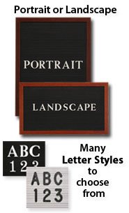 Open Face Vinyl Letter Board 12x48 Wood Frame