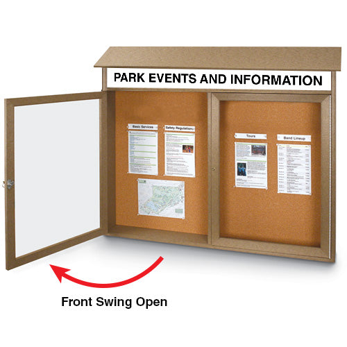 60x40 Message Center Hinged with 2 Doors (OPEN VIEW)