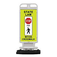 12" x 24" Prismatic State Law Stop for Pedestrians Vertical Panel with 28 LB Base