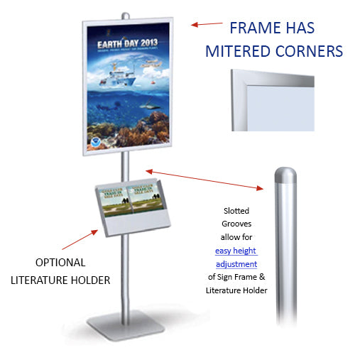 POSTO-STAND 8 Foot Snap Frame Poster Sign Stand 22x28 (SINGLE SIDED)
