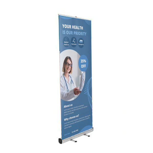 EVEREST Lightweight Retractable Banner Stand | 31.5" Wide Banner | Single-Sided Bannerstand
