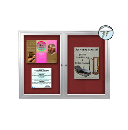 SwingCase 72 x 30 Outdoor Enclosed Bulletin Boards 2 DOOR