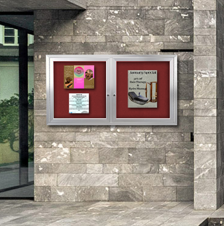 SwingCase 72 x 30 Outdoor Enclosed Bulletin Boards 2 DOOR