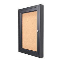 Outdoor Bulletin Board Display Case 36x48 with Wall Mount, Single Door Metal Cabinet in 4 Finishes