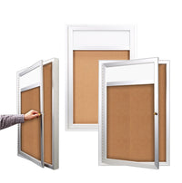 Indoor Enclosed Bulletin Boards 36 x 48 w Header & Light (Single Door)