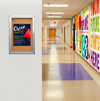 22 x 28 Indoor Enclosed Bulletin Board with Rounded Corners (Single Door)
