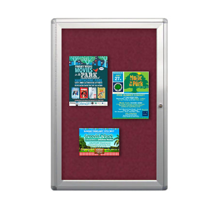 27 x 41 Indoor Enclosed Bulletin Board with Rounded Corners (Single Door)