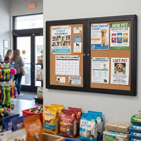 Indoor Enclosed Bulletin Boards 42 x 32 with Rounded Corners (2 DOORS)