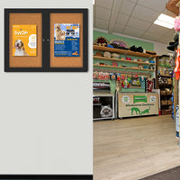 Indoor Enclosed Bulletin Boards 42 x 32 with Rounded Corners (2 DOORS)