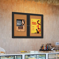Indoor Enclosed Bulletin Boards 60 x 40 with Rounded Corners (2 DOORS)
