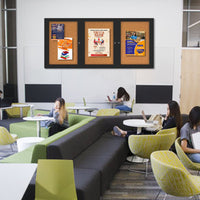 Indoor Enclosed Bulletin Boards 84 x 48 with Rounded Corners (3 DOORS)