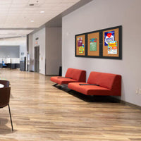 Indoor Enclosed Bulletin Boards 84 x 48 with Rounded Corners (3 DOORS)