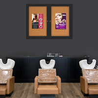 Indoor Enclosed Bulletin Boards 84 x 48 with Rounded Corners (2 DOORS)