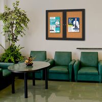 Indoor Enclosed Bulletin Boards 96 x 24 with Rounded Corners (2 DOORS)