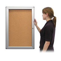 18 x 24 Indoor Enclosed Bulletin Board with Rounded Corners (Single Door)