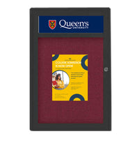 30 x 40 Indoor Enclosed Bulletin Board with Header and Light (Radius Edge)