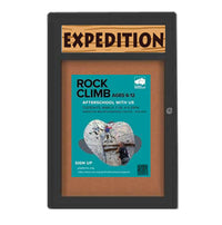 36 x 48 Indoor Enclosed Bulletin Board with Header and Light (Radius Edge)